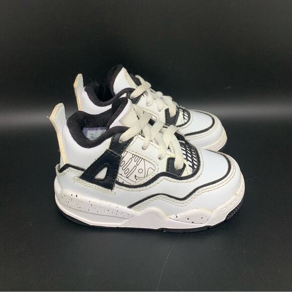 Jordan 4 Retro TD DIY Shoes DC4102-100 Toddler Sz 5C‎ - Picture 1 of 10